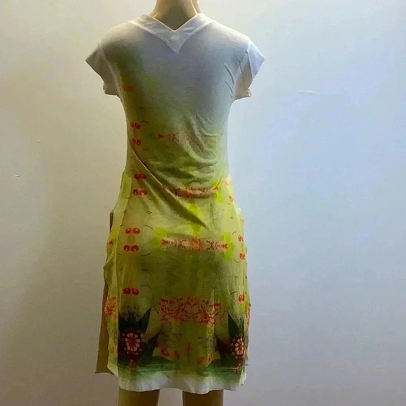 Alchemic Size Small Midi Sublimation Printed Dress With Side Slits. - Picture 4 of 5